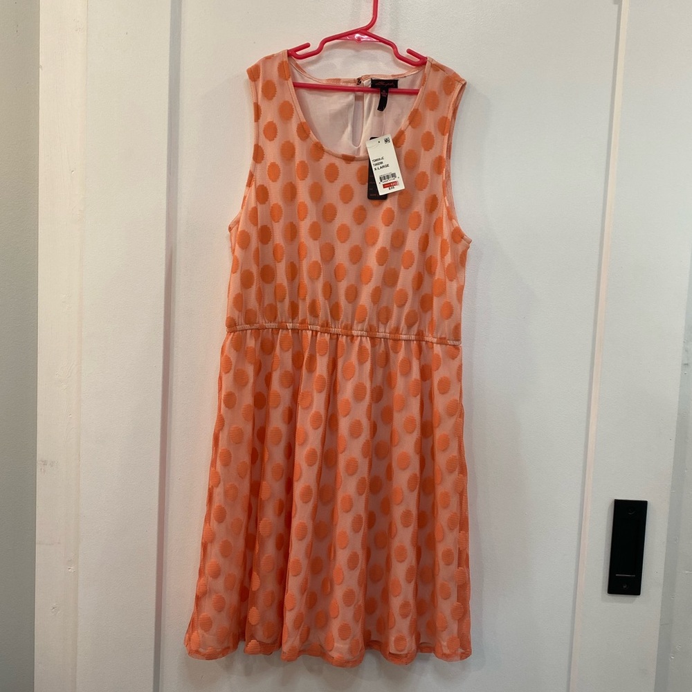 NWT Coral Polka dot dress.  Perfect for summer. Sz XL